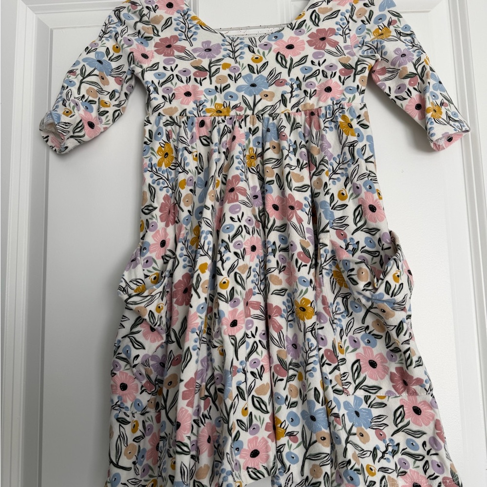 Remie Girl Floral Kids Dress - Pink, Blue, Yellow